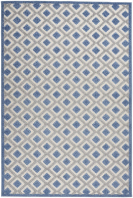 4’ x 6’ Blue and Gray Indoor Outdoor Area Rug