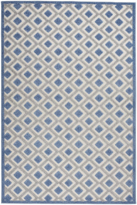 5’ x 8’ Blue and Gray Indoor Outdoor Area Rug