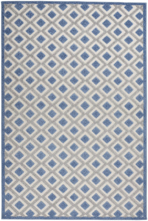 6’ x 9’ Blue and Gray Indoor Outdoor Area Rug