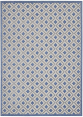 7’ x 10’ Blue and Gray Indoor Outdoor Area Rug