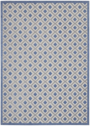 7’ x 10’ Blue and Gray Indoor Outdoor Area Rug