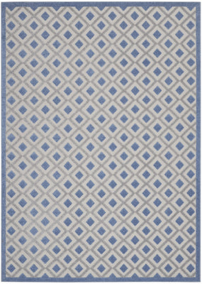 8’ x 11’ Blue and Gray Indoor Outdoor Area Rug