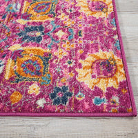 2’ x 3’ Fuchsia and Orange Distressed Scatter Rug