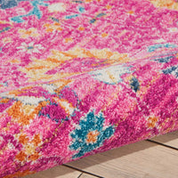 4’ x 6’ Fuchsia and Orange Distressed Area Rug