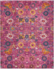 8’ x 10’ Fuchsia and Orange Distressed Area Rug