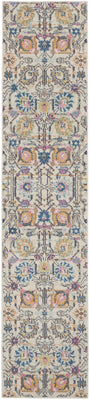 2’ x 10’ Ivory and Multicolor Floral Buds Runner Rug