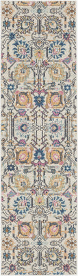 2’ x 8’ Ivory and Multicolor Floral Buds Runner Rug