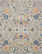 8’ x 10’ Ivory and Multicolor Floral Buds Area Rug