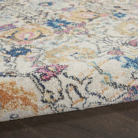 8’ x 10’ Ivory and Multicolor Floral Buds Area Rug