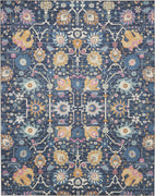 7’ x 10’ Navy Blue Floral Buds Area Rug