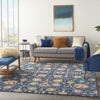 8’ x 10’ Navy Blue Floral Buds Area Rug