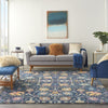 8’ x 10’ Navy Blue Floral Buds Area Rug