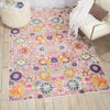 4’ x 6’ Gray and Pink Distressed Area Rug