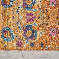 2’ x 3’ Sun Gold and Navy Distressed Scatter Rug