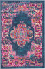 2’ x 3’ Blue and Pink Medallion Scatter Rug