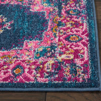 2’ x 3’ Blue and Pink Medallion Scatter Rug