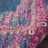 8’ x 10’ Blue and Pink Medallion Area Rug