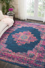 8’ x 10’ Blue and Pink Medallion Area Rug