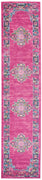 2’ x 10’ Fuchsia and Blue Distressed Runner Rug