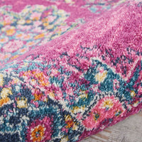 2’ x 3’ Fuchsia and Blue Distressed Scatter Rug