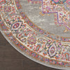 5’ Round Gray and Gold Medallion Area Rug