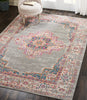 7’ x 10’ Gray and Gold Medallion Area Rug