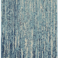 2’ x 6’ Navy and Light Blue Abstract Runner Rug