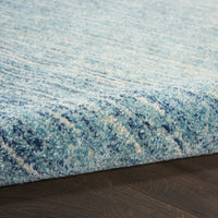 2’ x 6’ Navy and Light Blue Abstract Runner Rug