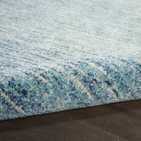 2’ x 8’ Navy and Light Blue Abstract Runner Rug