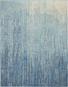 7’ x 10’ Navy and Light Blue Abstract Area Rug