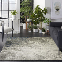 4’ x 6’ Charcoal and Ivory Abstract Area Rug