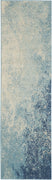 2’ x 8’ Light Blue and Ivory Abstract Sky Runner Rug