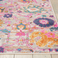 5’ x 7’ Gray and Pink Distressed Area Rug