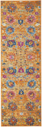 2’ x 6’ Sun Gold and Navy Distressed Runner Rug