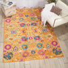 7’ x 10’ Sun Gold and Navy Distressed Area Rug