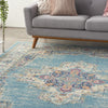 8’x10’ Light Blue Distressed Medallion Area Rug