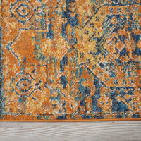 2’ x 6’ Gold and Blue Antique Runner Rug