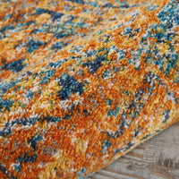 2’ x 3’ Gold and Blue Antique Scatter Rug