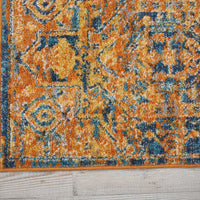 2’ x 3’ Gold and Blue Antique Scatter Rug