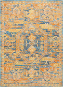 4’ x 6’ Gold and Blue Antique Area Rug