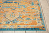5’ x 7’ Gold and Blue Antique Area Rug