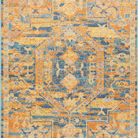 7’ x 10’ Gold and Blue Antique Area Rug