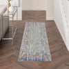 2’ x 6’ Ivory Abstract Striations Runner Rug