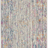 2’ x 10’ Ivory Abstract Striations Runner Rug
