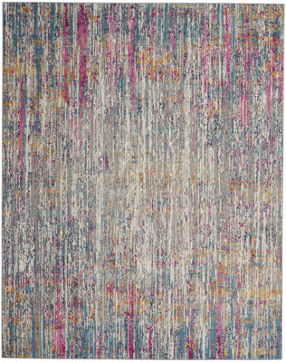 7’ x 10’ Ivory Abstract Striations Area Rug