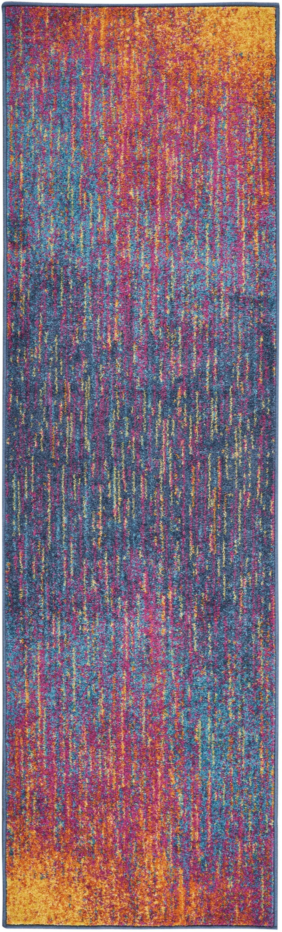 2’ x 10’ Rainbow Abstract Striations Runner Rug