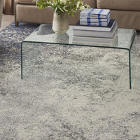 7’ x 10’ Charcoal and Ivory Abstract Area Rug