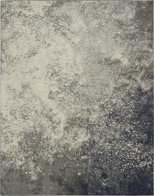 8’ x 10’ Charcoal and Ivory Abstract Area Rug