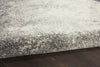 8’ Round Charcoal and Ivory Abstract Area Rug
