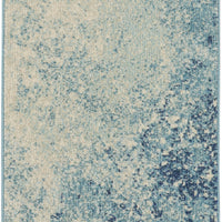 2’ x 6’ Light Blue and Ivory Abstract Sky Runner Rug